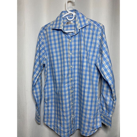 PETER MILLAR Long Sleeves Men's Medium Blue 100% Cotton - Picture 1 of 9